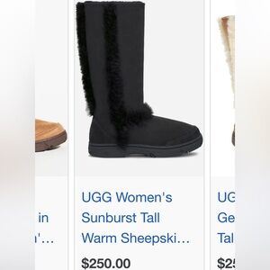 Ugg sunburst tall Ugg sundance Rare fuzzy tall Ugg boots black shearling boots